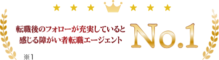 転職後のフォローが充実していると感じる障がい者転職エージェントNo.1